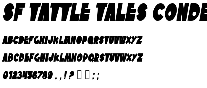 SF Tattle Tales Condensed Bold Italic font